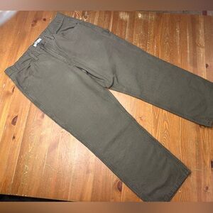 EUC Men's Olive Khaki Carpenters Pants NO STRETCH 100% Cotton W36x L30